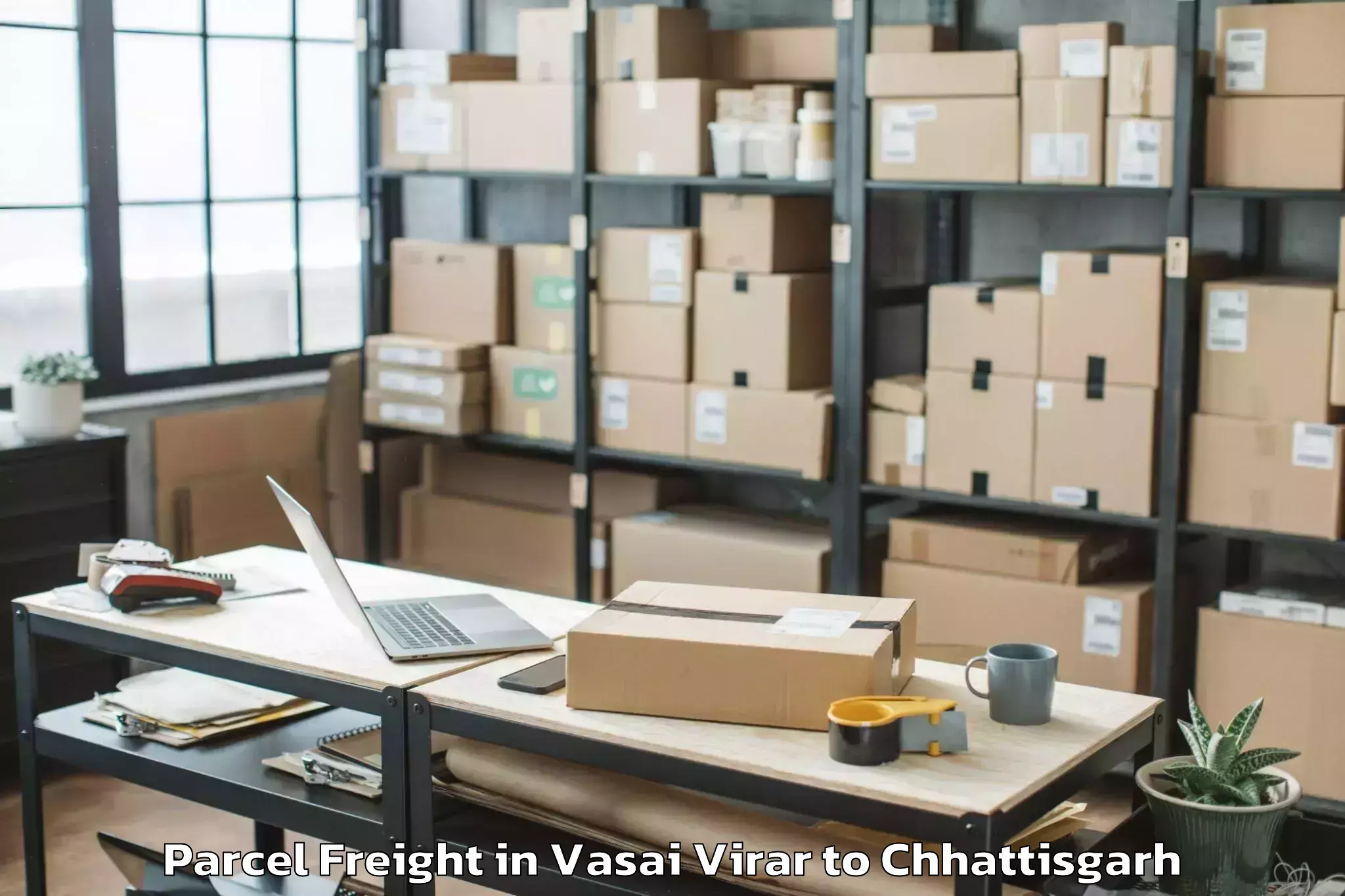 Efficient Vasai Virar to City Center Mall Raipur Parcel Freight